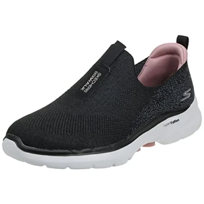 Afbeelding van Skechers Go Walk 6 Glimmering damessneakers, zwart.