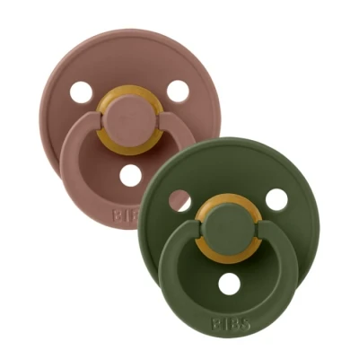 Afbeelding van BiBS Colour Pacifier Stage 1 Fopspeen 2 stuks Woodchuck / Hunter Green