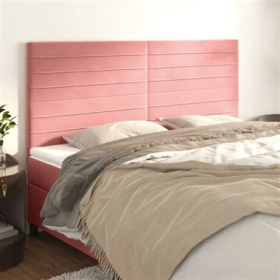 Afbeelding van vidaXL Hoofdborden 4 st 80x5x78/88 cm fluweel roze