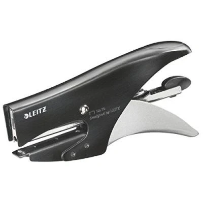 Image de Leitz heftzange style, heftleistung 15 blatt, satin schwarz kleine heftzange, einlegetiefe 49,5 mm, fr heftklammern nr. 10, ge