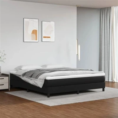 Image de vidaXL Sommier à lattes de lit avec matelas Noir 160x200 cm