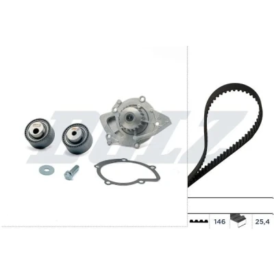 Afbeelding van DOLZ KD076 Waterpomp + Distributieriem Set 146 PEUGEOT: 607 Saloon, 807, CITROËN: C8, C5 II Estate, Hatchback