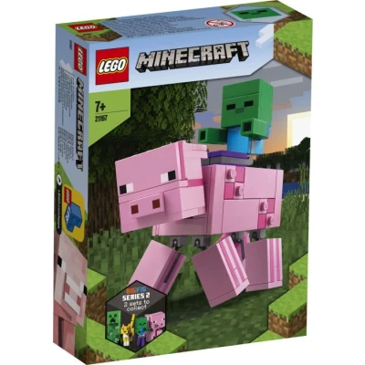 Afbeelding van LEGO Minecraft BigFig Varken met Babyzombie 21157