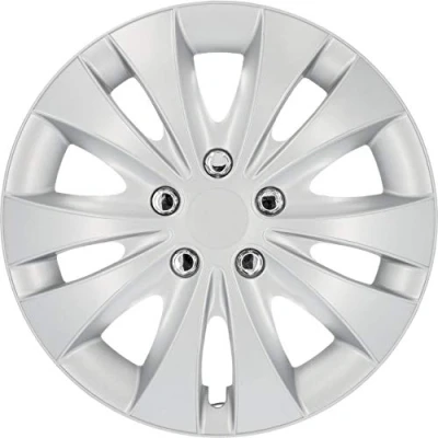 Image de Cartrend 70277 Kit d&#039;enjoliveurs « Storm », avec écrous chromés, 4 pièces, 35,56 cm (14 pouces), argent