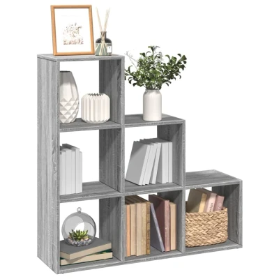 Afbeelding van Kamerscherm / boekenkast 3 laags 99x29x99 cm hout grijs sonoma