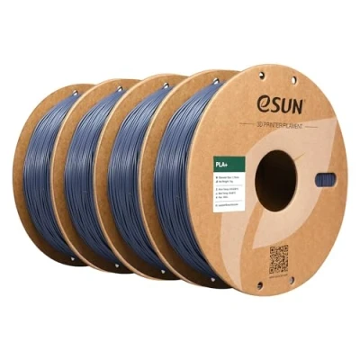 Afbeelding van eSUN PLA+ filament 1,75 mm, versterkte taaiheid, 3D printer, PLA Plus, nauwkeurigheid +/ 0,03 1 kg per spoel, 4 spoelen voor printers, 4x grijs