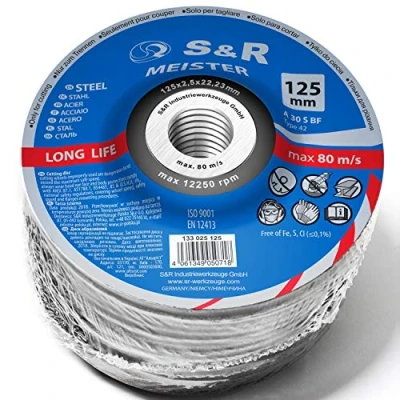 Afbeelding van Slijpschijf voor metaal, staal, hooggelegeerd 125 x 2,5 22,23 mm A30 S BF. Set 25 stuks, haakse pantoffels