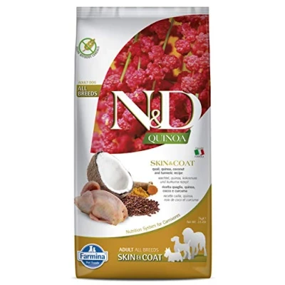 Afbeelding van Farmina N&amp;D Grain Free Dog Quinoa Skin &amp; Coat Adult Quail 7 kg Hond