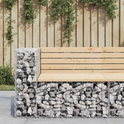 Afbeelding van Tuinbank schanskorfontwerp 92x71x65,5 cm massief grenenhout