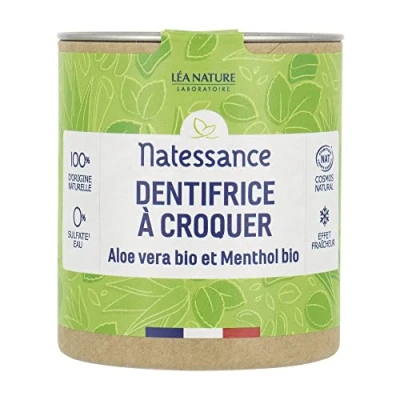 Afbeelding van Natessance Biologische Aloë Vera en Menthol Tandpasta 80 Tabletten
