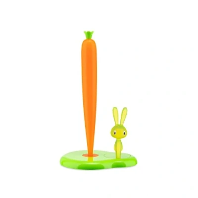 Image de Alessi Asg42/h Gr Bunny &amp; Carrot Porte Rouleau de Papier Cuisine en Résine Thermoplastique, Vert