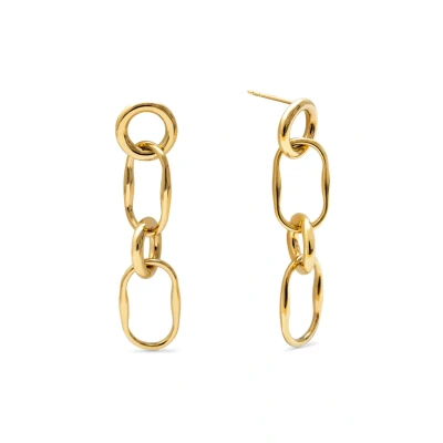 Afbeelding van SINGULARU Boucles d&#039;Oreille Pendiente Long Sailor. Acier avec Plaqué or 18 carats. Bijoux pour Femme.
