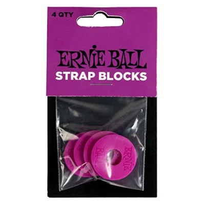 Image de Ernie Ball Strap Blocks 4pk Purple