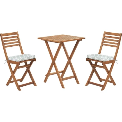 Afbeelding van Beliani FIJI Bistroset voor 2 Lichte houtkleur /Groen Acaciahout