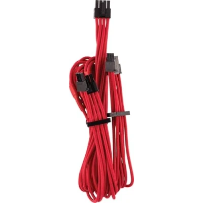 Afbeelding van CORSAIR Premium kabel (dubbele stekker) type 4 Gen afzonderlijk ommanteld rood