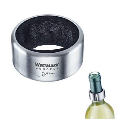 Afbeelding van Westmark 2 druppelringen met Monopol Edition reserveopzetstukken roestvrij staal/siliconen/vilt Alessio zilver/zwart 61843360