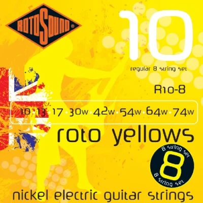 Afbeelding van Rotosound R10 8 Roto Yellows 010 snarige Snarenset elektrisch