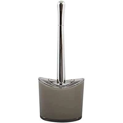 Afbeelding van MSV Toiletborstel in houder/wc borstel Aveiro PS kunststof/rvs beige/zilver 37 x 14 cm
