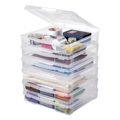 Image de VEVOR Boîtes de Rangement pour Papier Scrapbooking Empilables 6PCs Bureau
