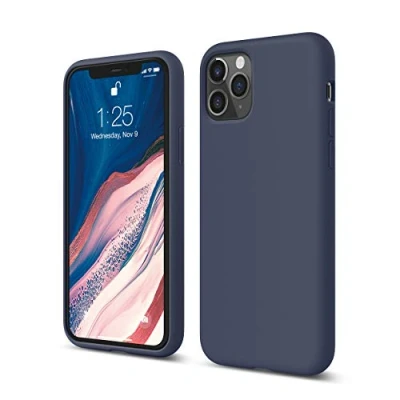 Afbeelding van elago Liquid Silicone Case Compatibel met iPhone 11 Pro (5,8 inch), siliconen telefoonhoes, rondom bescherming: 3 laags beschermhoes (Jean Indigo)
