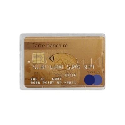 Afbeelding van Color Pop Harde kaarthouder (1) RFID bescherming, gemaakt in Frankrijk, transparant pvc, bankpasbescherming, 6 x 9,1 cm, Transparant, klassiek