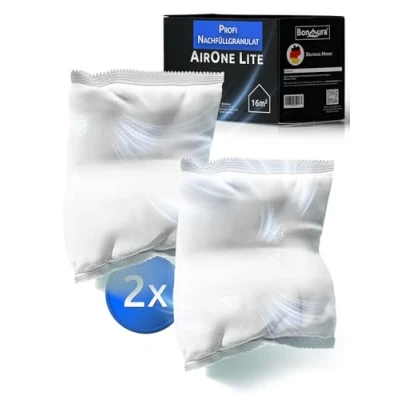 Afbeelding van BonAura® AirOne Lite Set van 2 navulverpakkingen voor luchtontvochtiger badkamer en keuken, stuks, luchtontvochtiger, navulverpakking schimmelbescherming