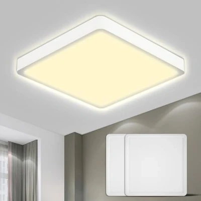 Afbeelding van LQWELL® Led plafondlamp, badkamerlamp, waterdicht, IP44, vierkant, plat, 18 W, 3000 K, 1600 lm, dun, voor woonkamer, badkamer, slaapkamer, keuken, hal, kelder, kantoor, 220 x 24 mm
