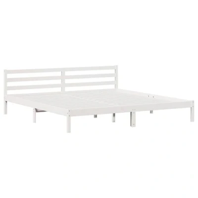 Afbeelding van vidaXL Bed Frame met Hoofdbord Wit 200x220 cm Massief Hout Vuren
