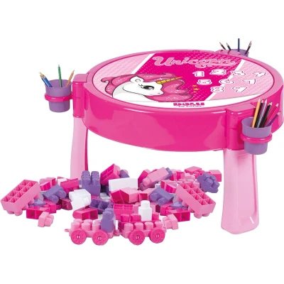 Afbeelding van Dolu Unicorn Activiteiten Tafel Inclusief 100 Blokken