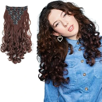 Afbeelding van PRETTYSHOP XXL CES109 1 Haarverlenging, 35 cm, 8 stuks, lichtbruin