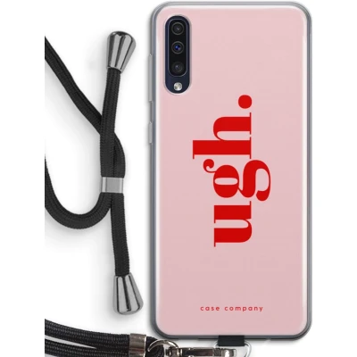 Afbeelding van Case Company® hoesje met Koord geschikt voor Samsung Galaxy A50 Ugh Telefoonhoesje Zwart Bescherming aan alle Kanten en Over de Schermrand