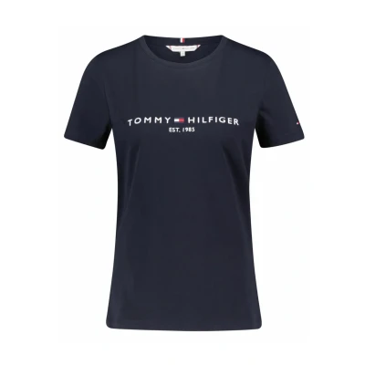 Afbeelding van Tommy Hilfiger Heritage Tshirt print, Dames, Maat: XXS, Marine