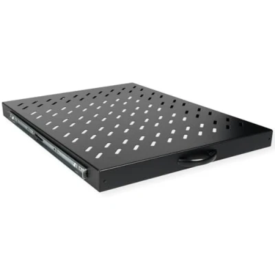 Afbeelding van ROLINE 19 inch plank 1 U , Uitschuifbaar 550mm diep 25 kg zwart