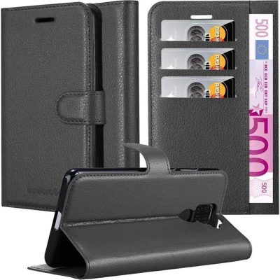 Afbeelding van Cadorabo Hoesje geschikt voor Huawei MATE 30 LITE in PHANTOM ZWART Beschermhoes met magnetische sluiting, standfunctie en kaartvakje Book Case Cover Etui
