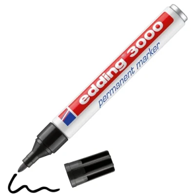 Afbeelding van edding 3000 permanent marker zwart 1ST 1,5 3 mm / 4 3000001