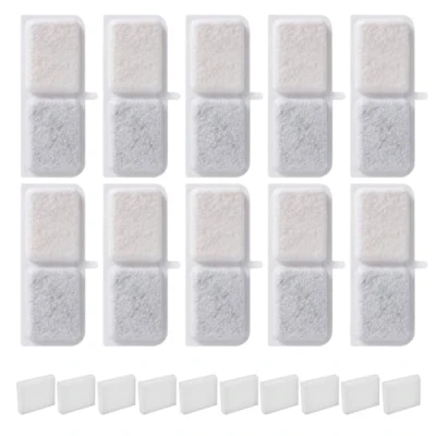 Afbeelding van Er zijn 20 filters voor kattenfontein in een doos, en het filter bevat 10 filterelementen filtersponzen. filter, kattenwaterfonteinfilter.