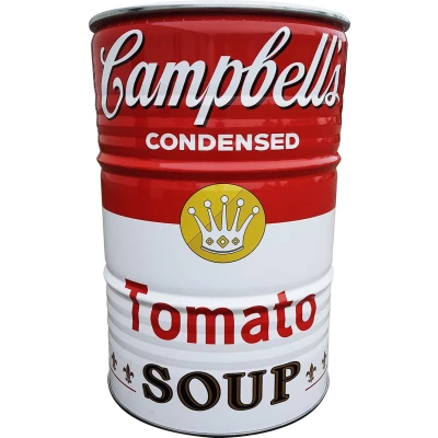 Afbeelding van Barbecue / BBQ Barrelkings 200 Liter olievat met Campbell&#039;s Soup print