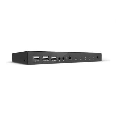 Image de Lindy Commutateur écran clavier souris/audio/USB 4 x KVM / audio USB 1 utilisateur local de bureau
