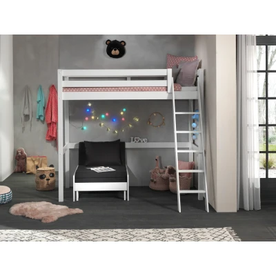 Afbeelding van LUCEVI Pino Mezzanine Bed + Ladder Slaapfauteuil Wit 90x200 cm