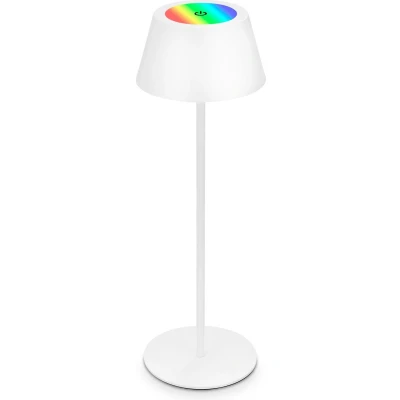 Afbeelding van Briloner Leuchten KIKI oplaadbare batterij RGB LED tafellamp 2,6W 4 niveau dimmer touch 2600mAh wit