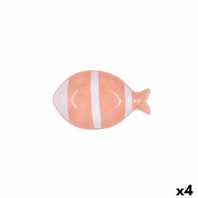 Afbeelding van Kom Quid Kaleido Koraal Keramisch Vis 14 x 9 3 cm (4 Stuks)