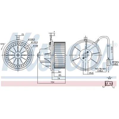 Afbeelding van Nissens Kachelventilatormotor /wiel 87068