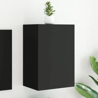 Afbeelding van Tv wandmeubel 40,5x30x60 cm bewerkt hout zwart