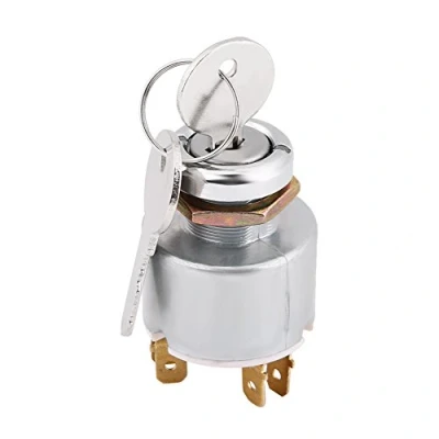 Afbeelding van Keenso Auto contactslot, 12 V universele motor startschakelaar, contactschakelaar, 3 standen, aan /uit schakelaar, contactschakelaar met 2 sleutels