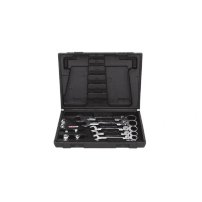 Afbeelding van KS Tools, Spanner, GEARplus gelede ringbekken, 15 vork, met adapter, 12 delen (19 mm, 8 10 14 18 11 17 13 9 16 mm)