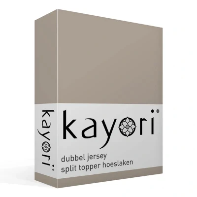 Afbeelding van Kayori Saiko Splittopper hoeslaken Taupe 180 200/200 220 (Kleur: Taupe)