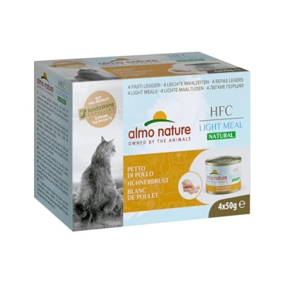 Afbeelding van 4x50g Kippenborst HFC Natural Light Almo Nature Kattenvoer