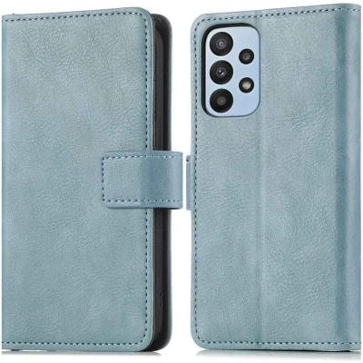 Afbeelding van iMoshion Hoesje Geschikt voor Samsung Galaxy A23 (5G) Met Pasjeshouder Luxe Bookcase Lichtblauw