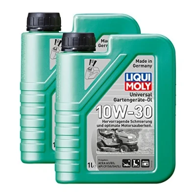 Afbeelding van Liqui Moly 1273 2 x 1 liter universele oliejerrycan voor tuingereedschap 10W 30 4 takt