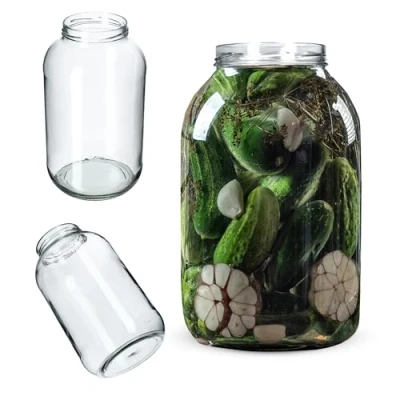 Afbeelding van KADAX 1 x weckpot, rond, 4 liter, diameter 100 mm, inmaakpotten, potten zonder deksel